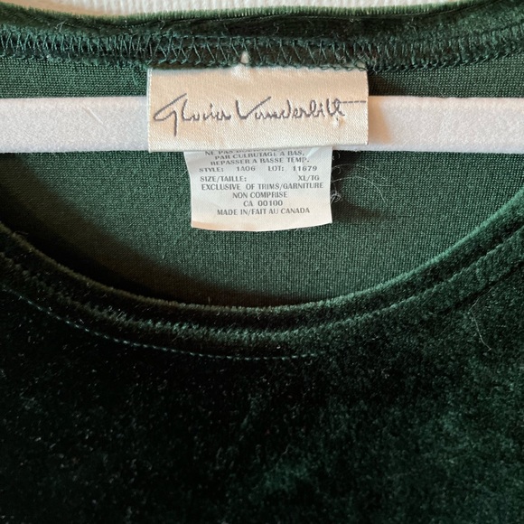 Gloria Vanderbilt Green Velvet Tank Top sz XL - Picture 5 of 8